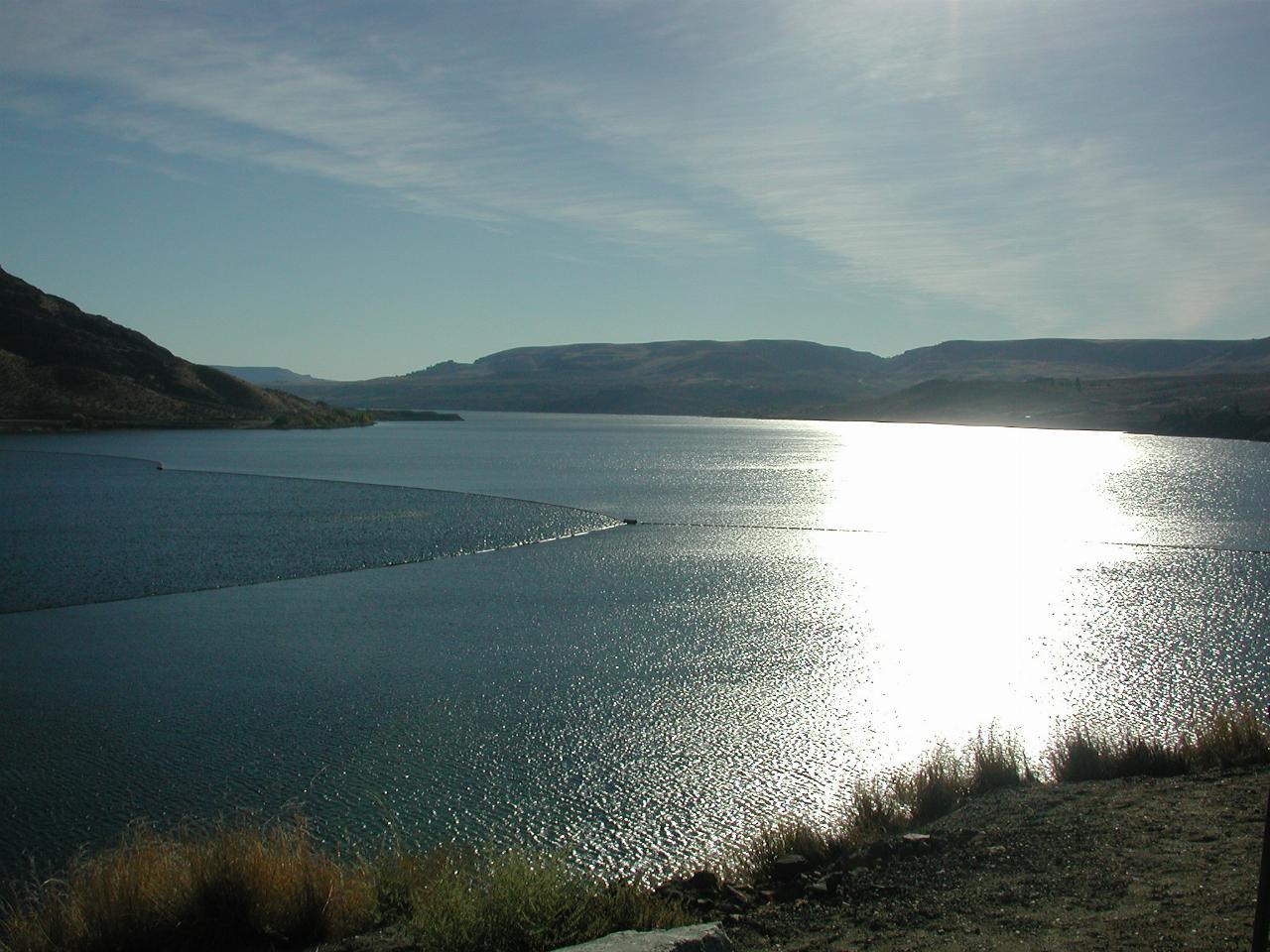 Sunshine on Lake Roosevelt, from just behind dam wall