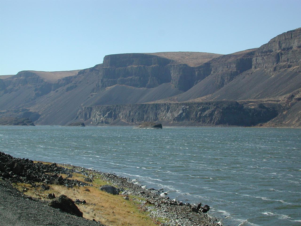 Soap Lake (north of Ephrata), with Coulee cliffs and plateau