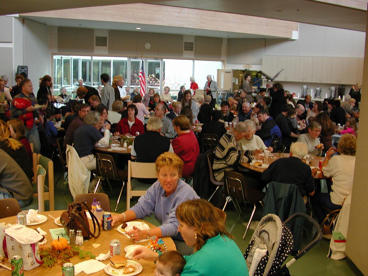 St. John Vianney 30th Birthday - social hall eating