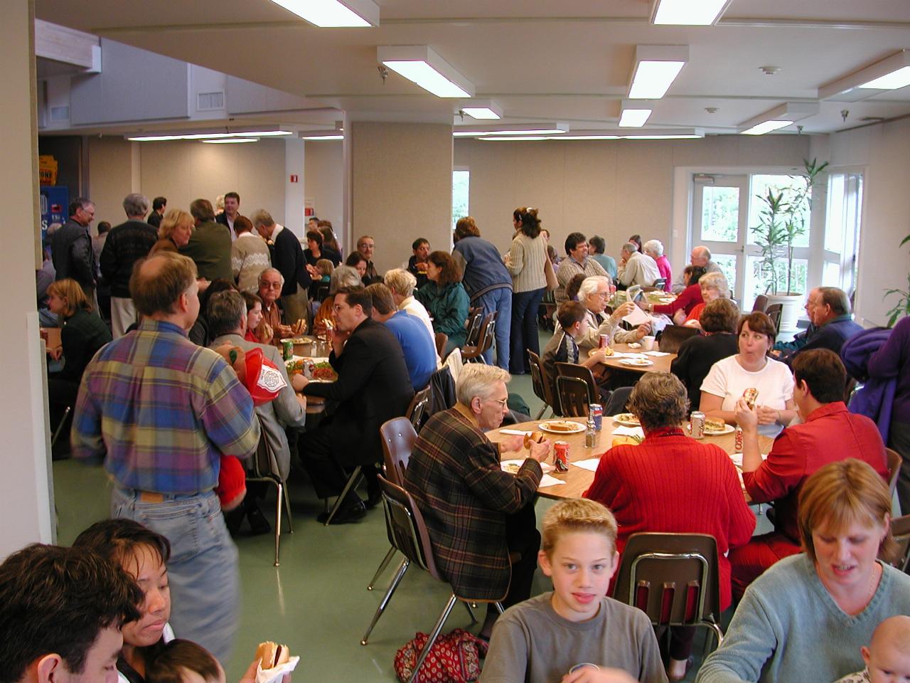 St. John Vianney 30th Birthday - social hall eating