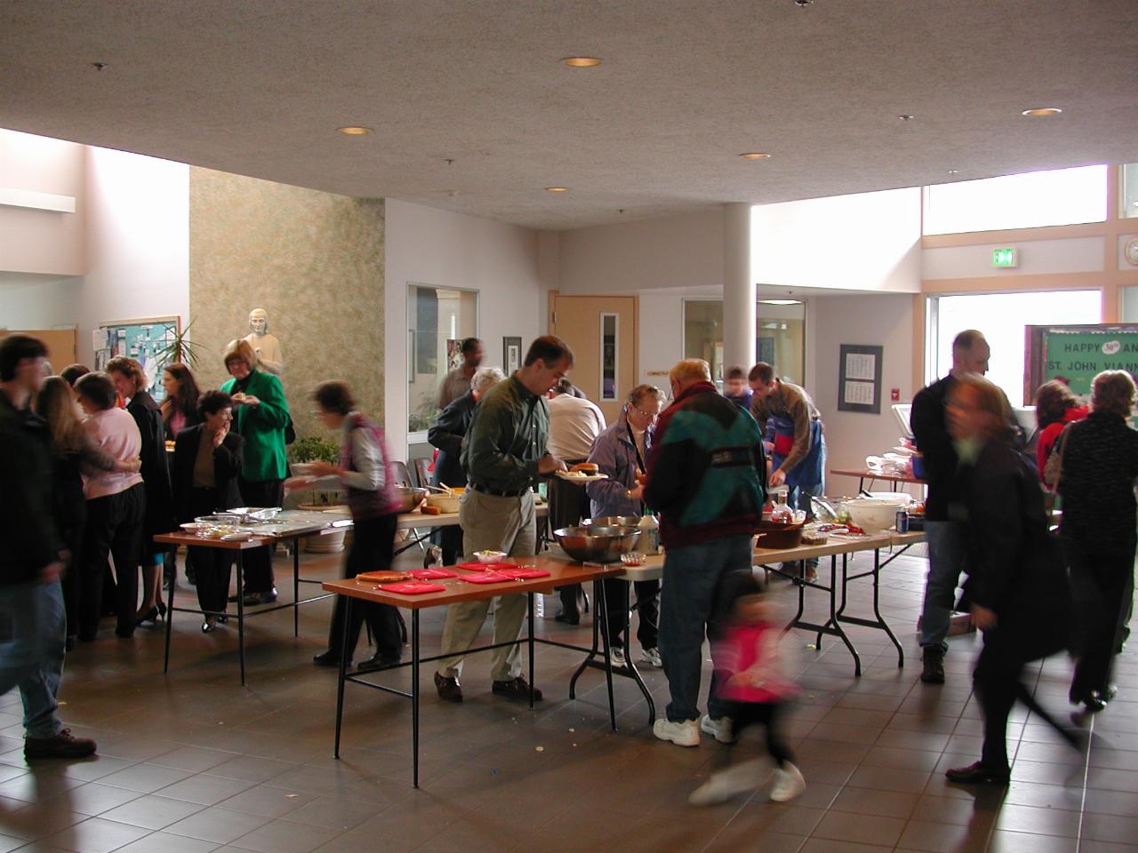 St. John Vianney 30th Birthday - Foyer salad and desert lines