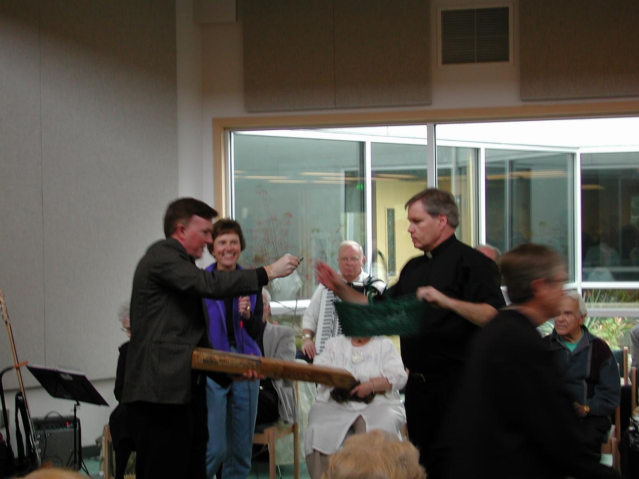 St. John Vianney 30th Birthday - Fr. Heric drawing bat