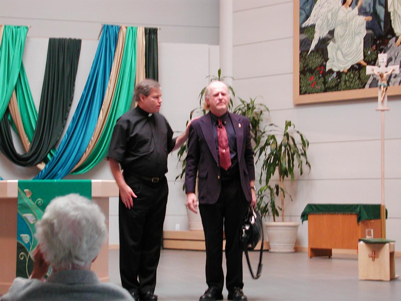 St. John Vianney 30th Birthday - Father Kevin thanking Nick Weber