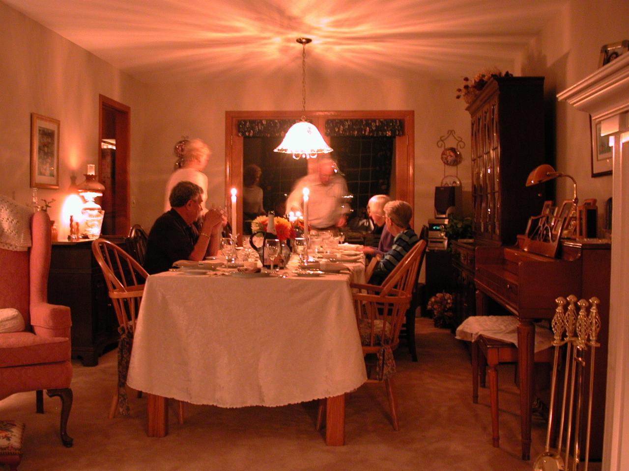 Take your place at table: Brad, Judy, Bill, Margo, Doris