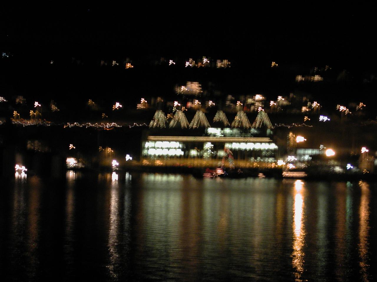 Old Seattle Steam Plant (now bio-tech company) building on Lake Union, I-5 in the background