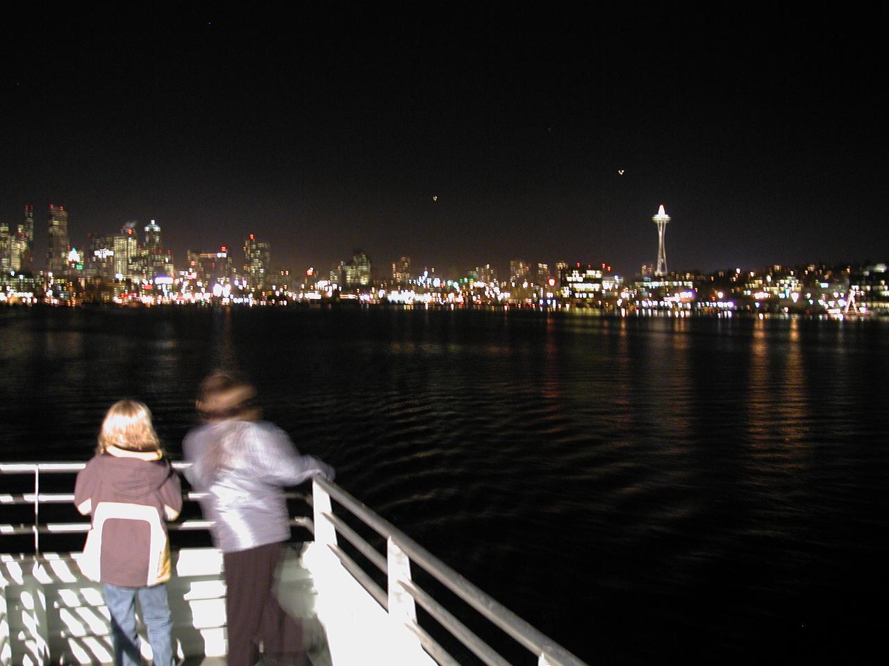 Down town Seattle and Space Needle from Lake Union aboard Klondike Express