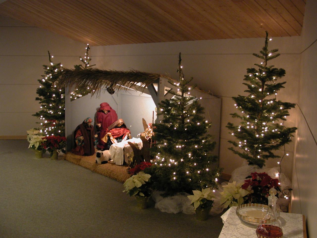 Christmas decorations at St. John Vianny Church Kirkland, WA