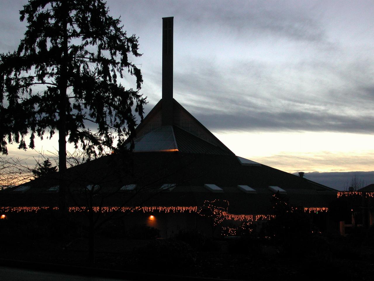 Sunset on New Year's Eve at St. John Vianny Church, Kirkland WA