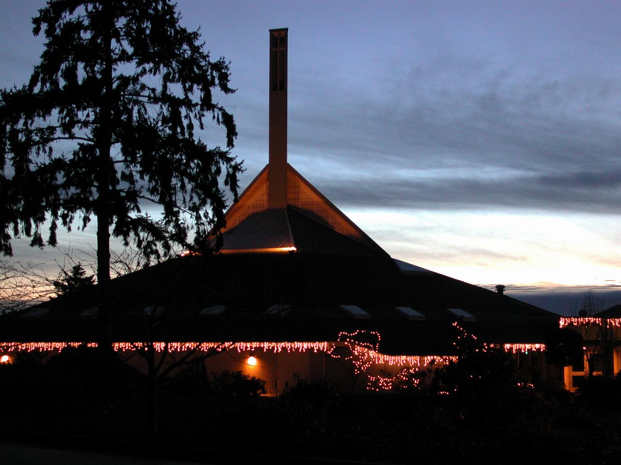 Sunset on New Year's Eve at St. John Vianny Church, Kirkland WA