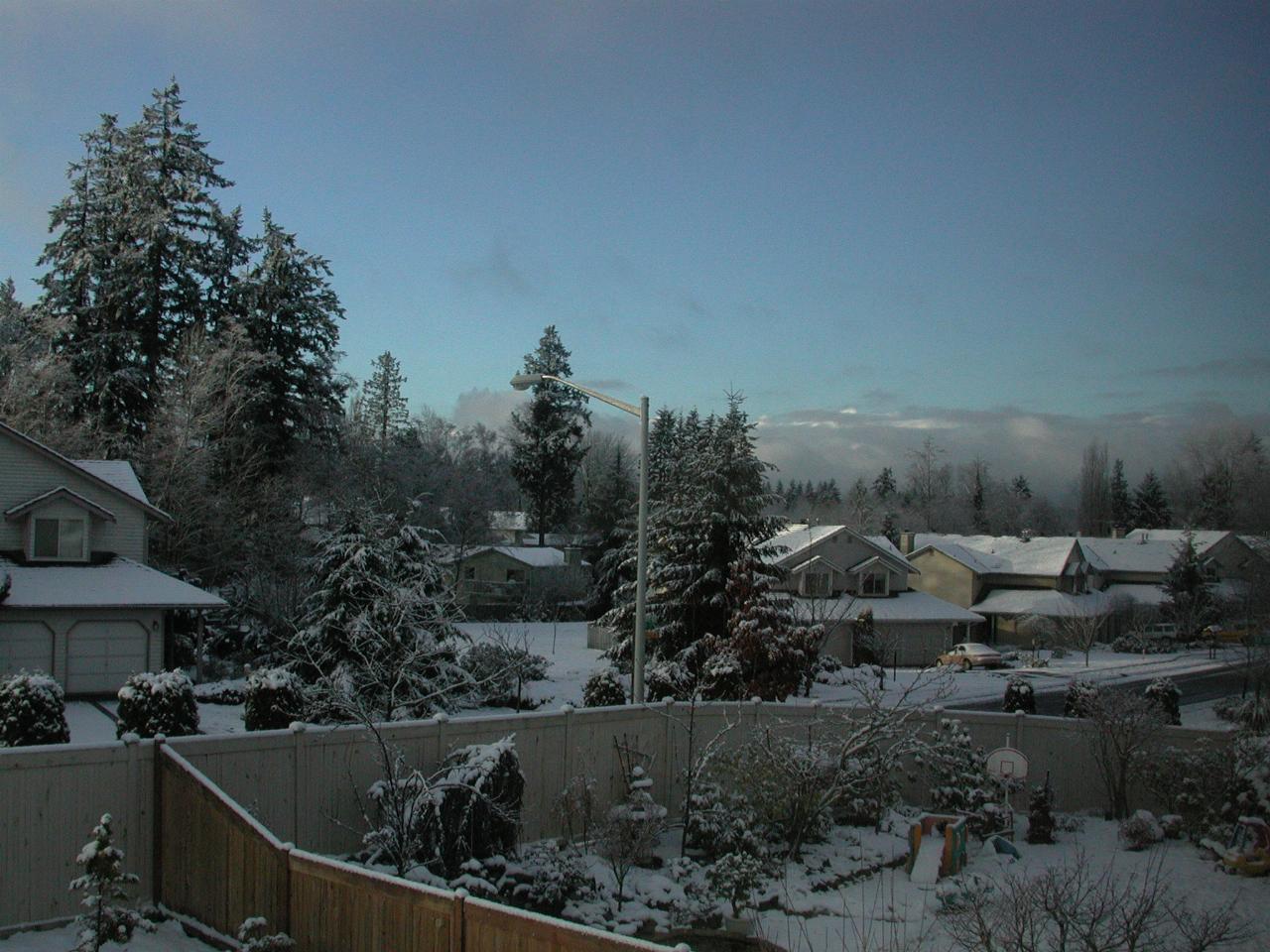 The bedroom window view - looking south west