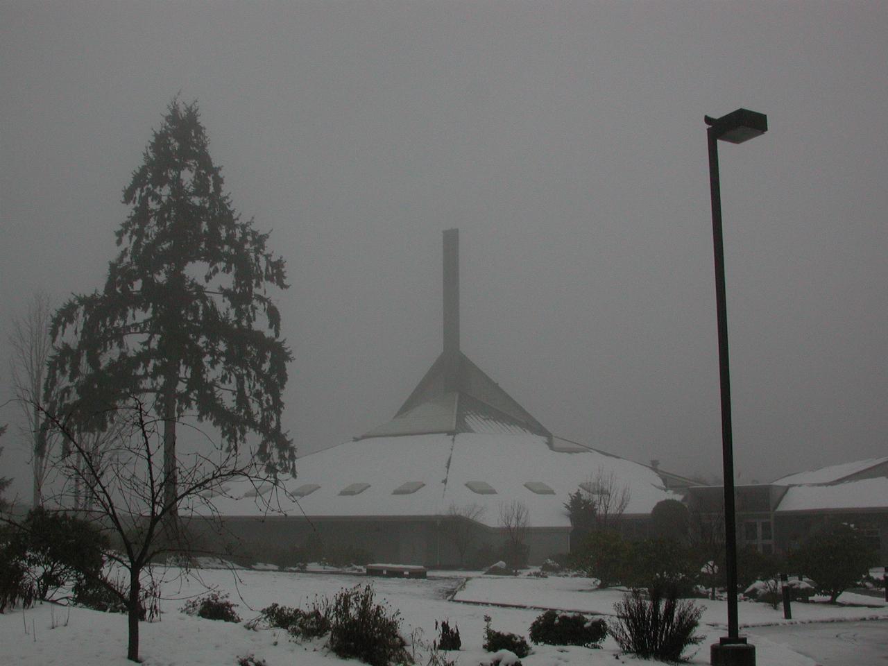 Saint John Vianney Church, Kirkland, in the snow