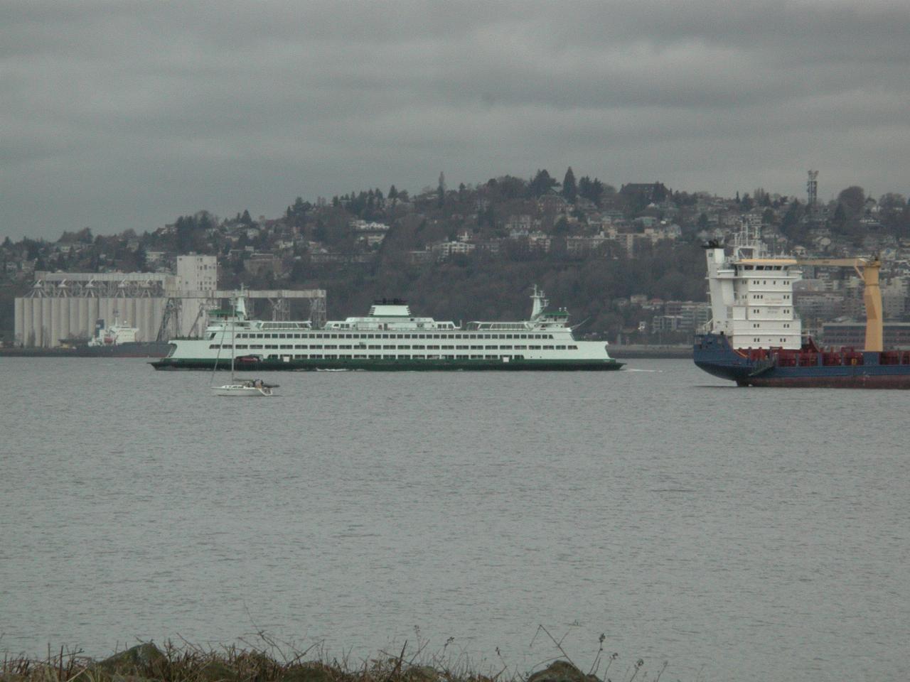 A ferry headed to Bremerton, seen from Alki