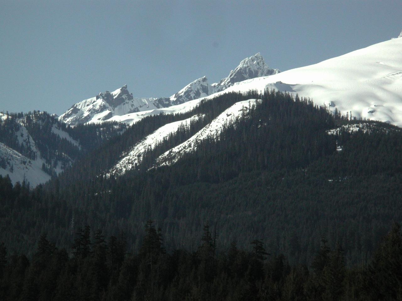 Interesting snow covered rocky outcrops on Mt. Baker