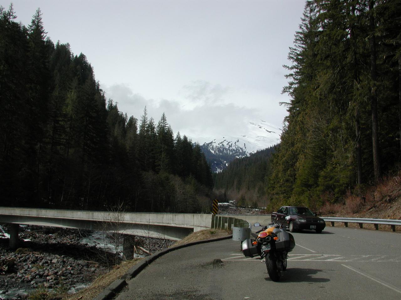 Mt. Baker obscured in cloud, from Boulder Creek