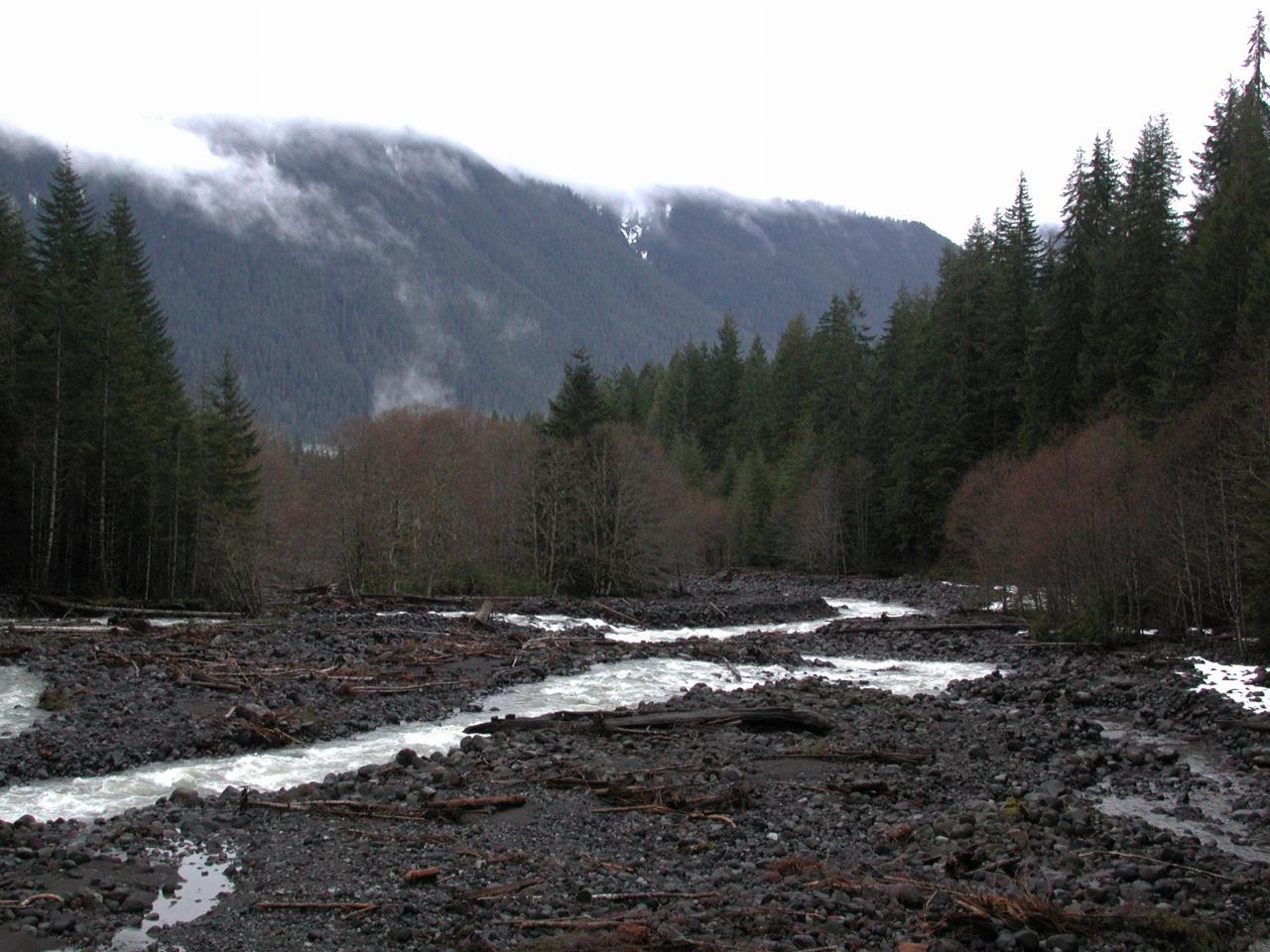 Boulder Creek, after some warmth and rain, but not much flow