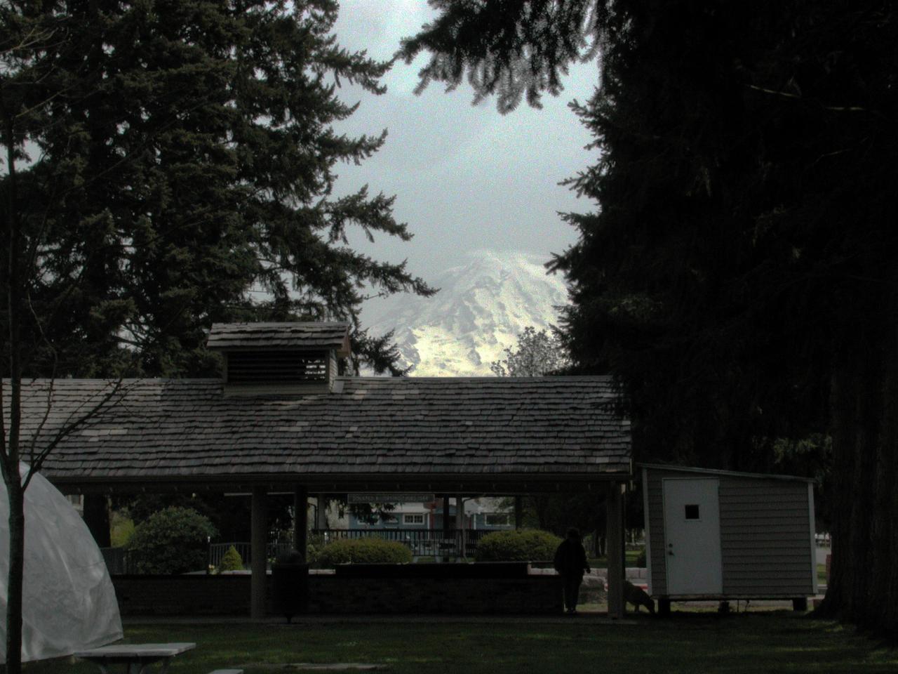 Orting, with views of Mt. Rainier; not very clear due to high cloud