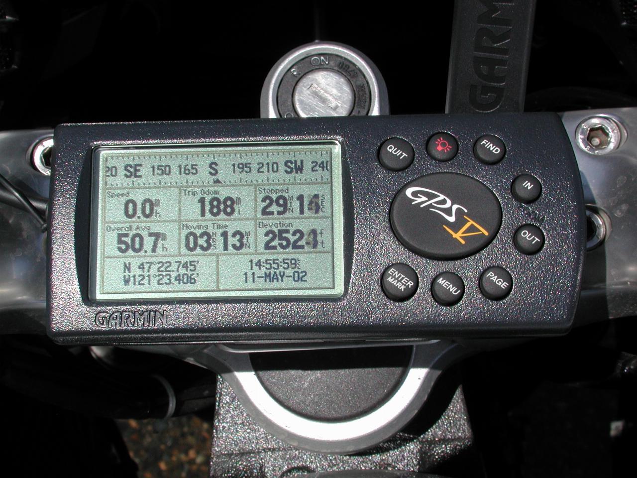 GPS readout at Keechelus Lake