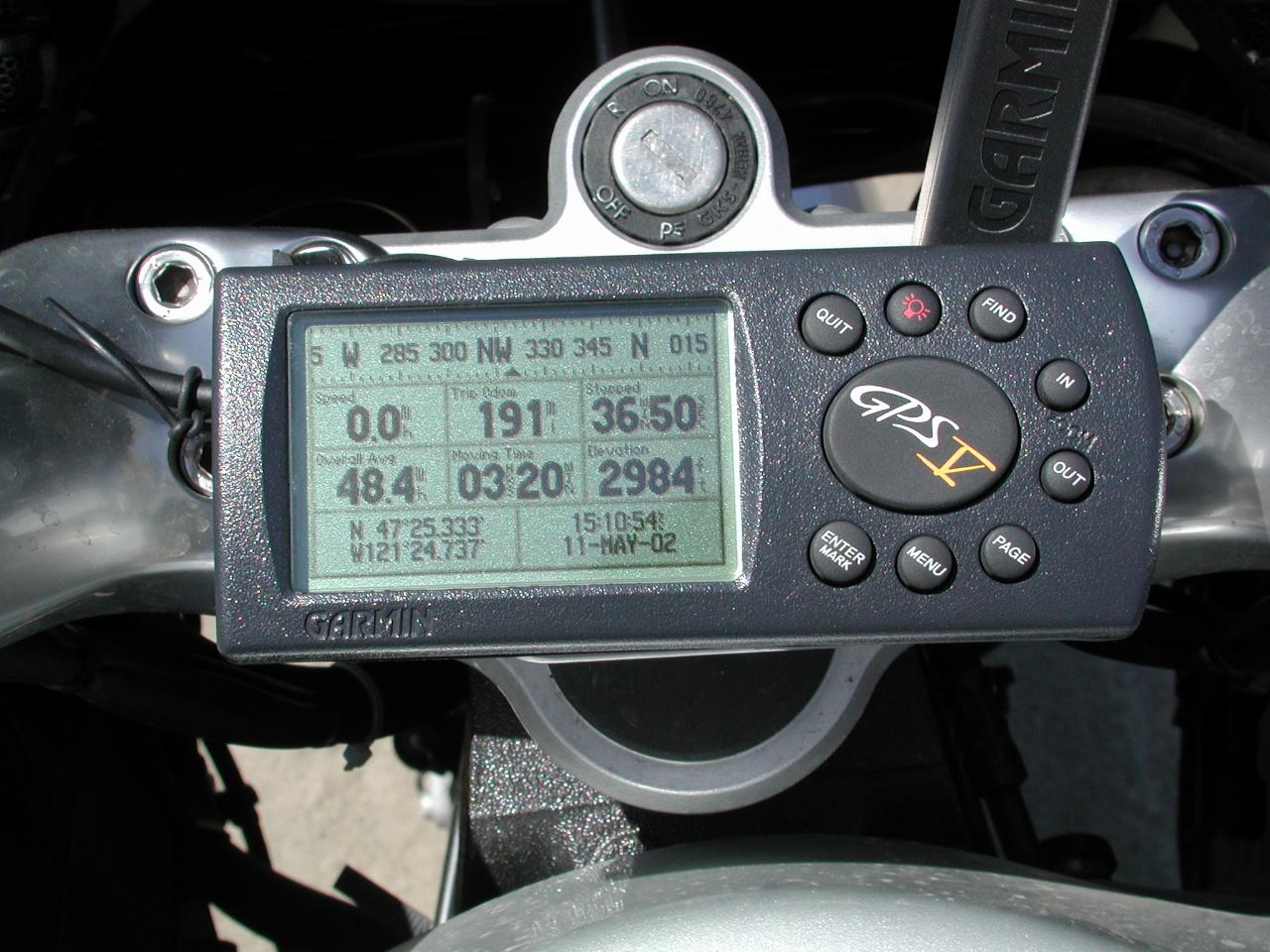 GPS reading at Snoqualmie Pass