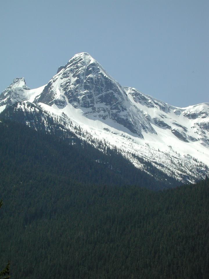 Close up of mountain peak seen from Diablo Lake Lookout