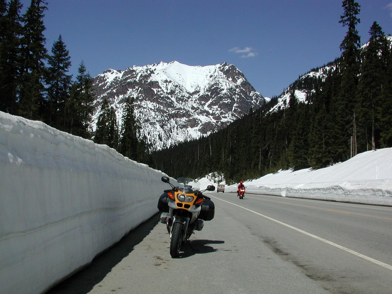 R11S showing depth of snow still at Rainy Pass