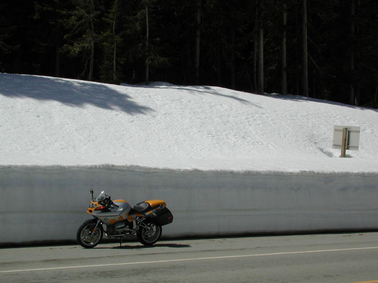 R11S showing depth of snow still at Rainy Pass