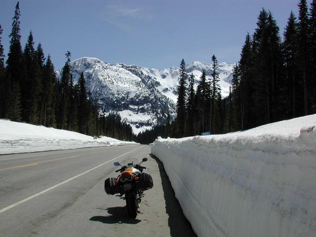 R11S showing depth of snow still at Rainy Pass