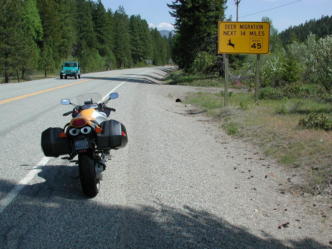 In the Methow Valley, west of Mazama - a worrying sign for bikers