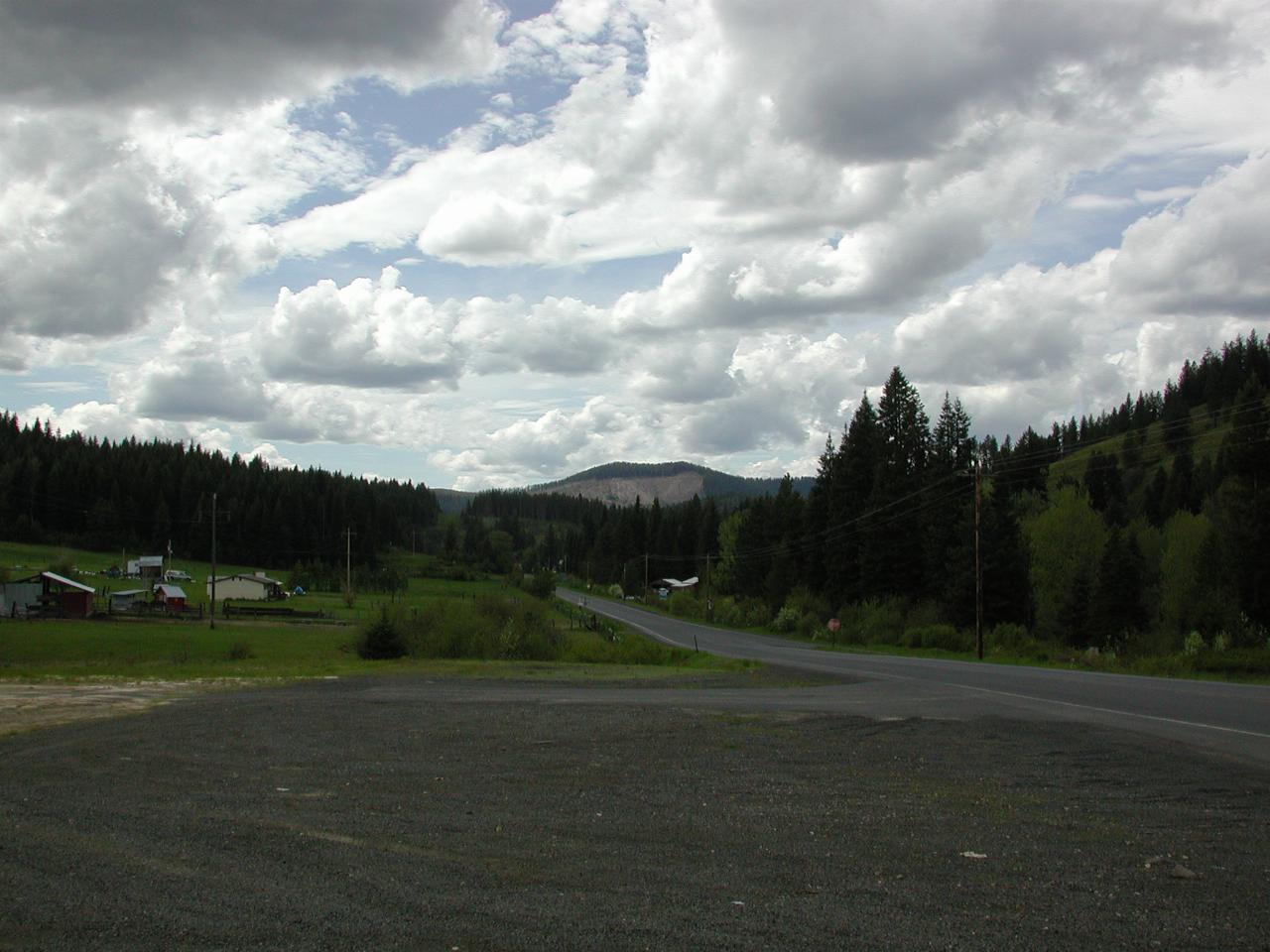 Looking SW along ID6 after junction with ID3 (just west of Santa)