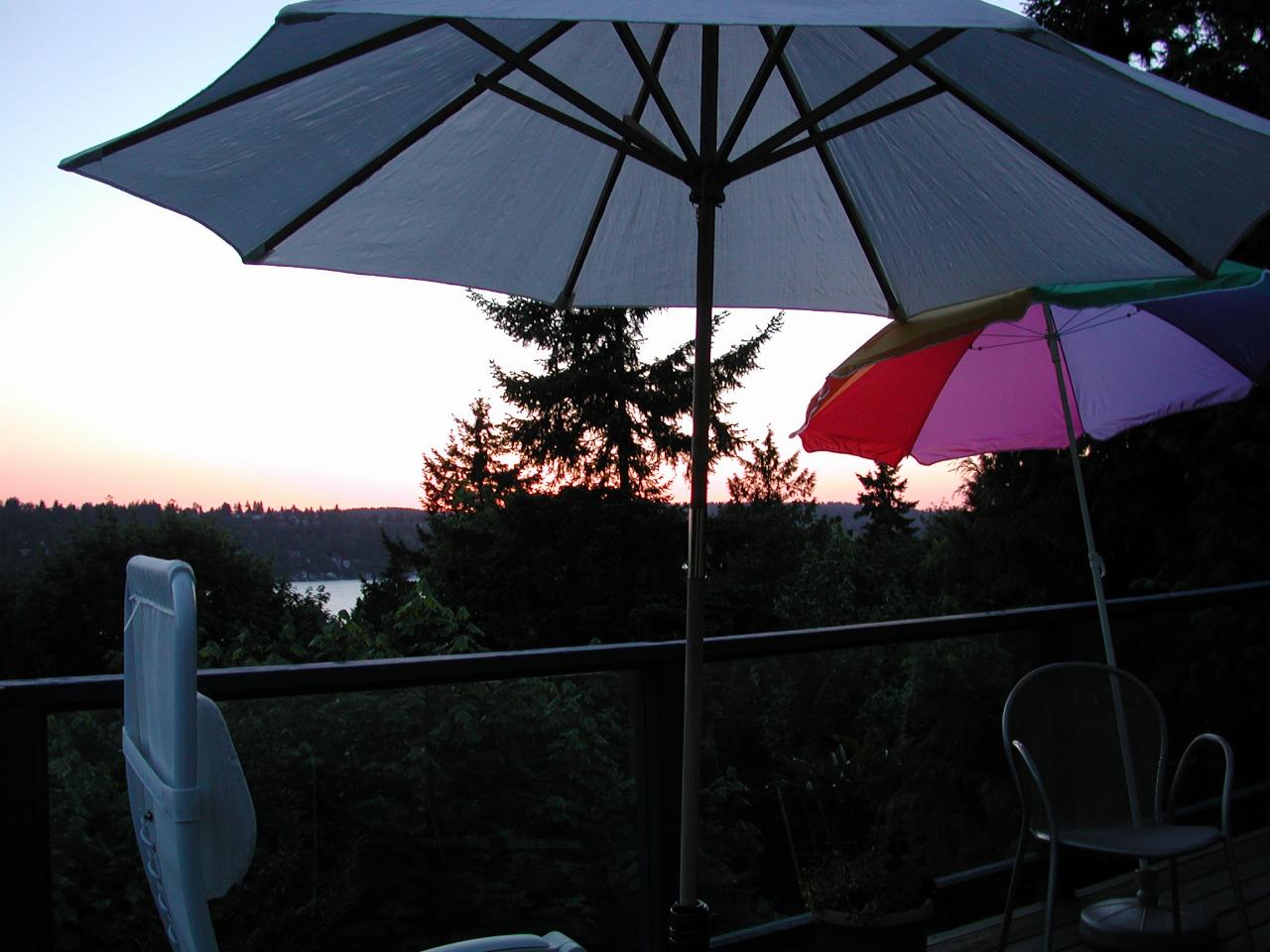 Sunset over Lake Washington from Mary Hutton's deck