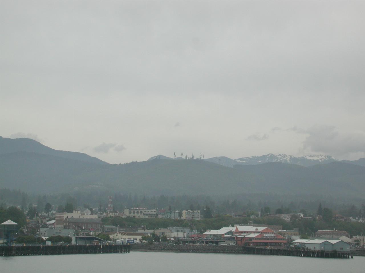 Port Angeles and Olympic Mountains from MV Coho