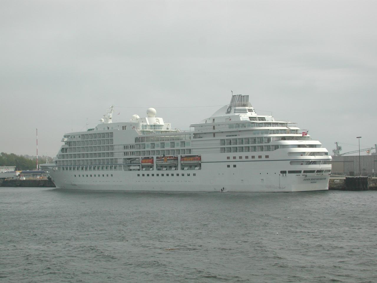 The futuristic cruise ship in Victoria, BC, from MV Coho