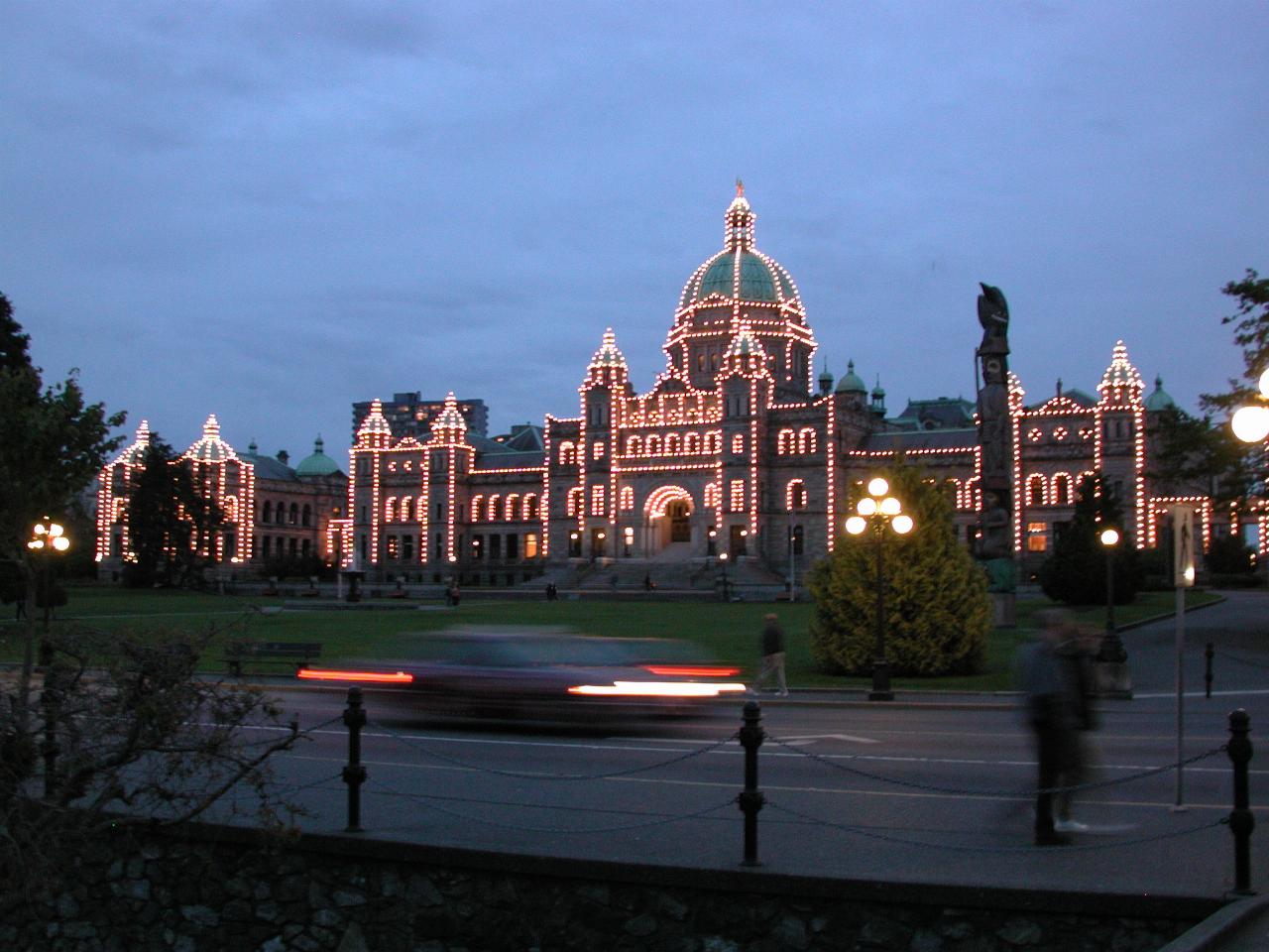 BC Parliament Building light up