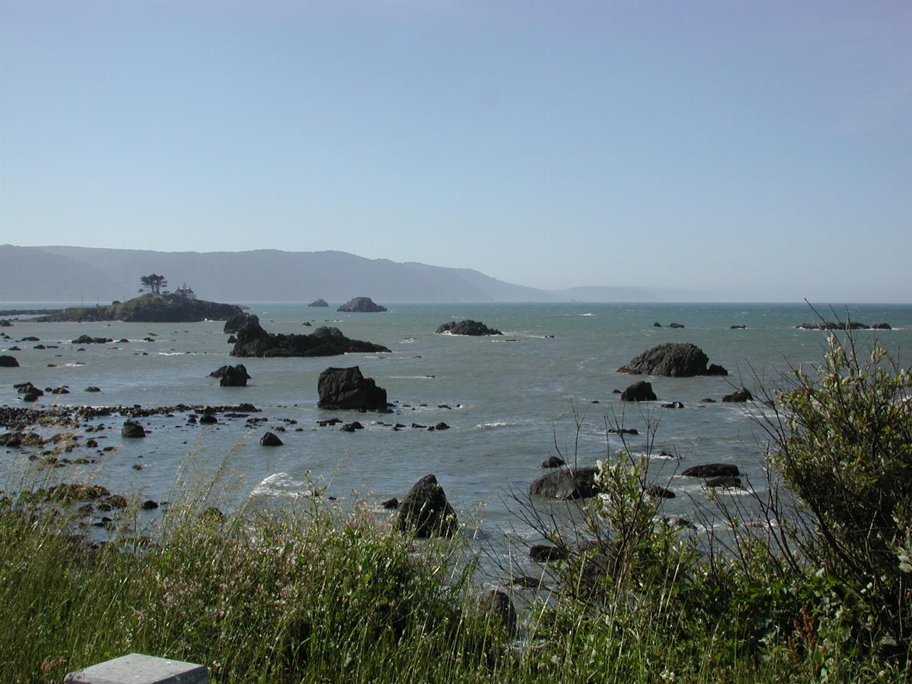 Looking south along the coast from Crescent City, CA