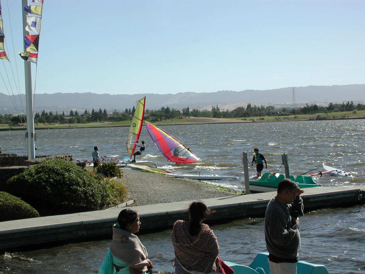 Windy conditions are good for windsurfers at Baylands