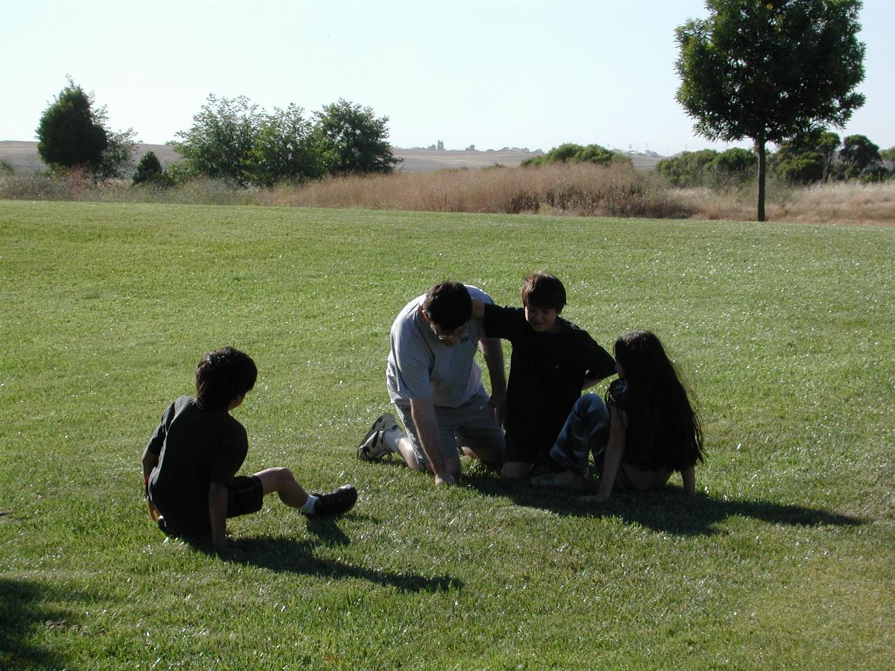 Andrew with Michael, Matthew and Victoria Morton at Baylands