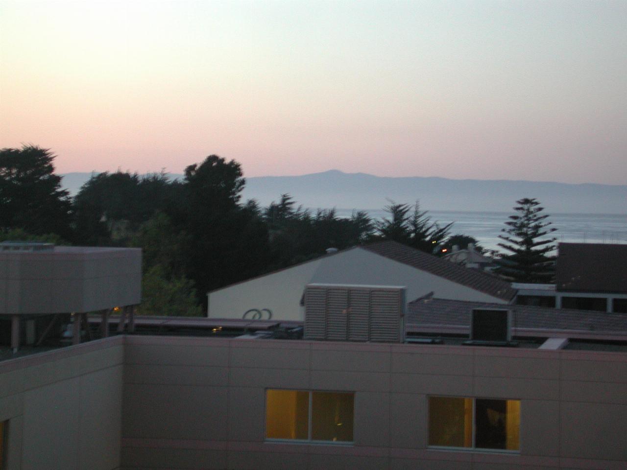 Sunset over Monterey Bay, from room 679 of Monterey Marriott