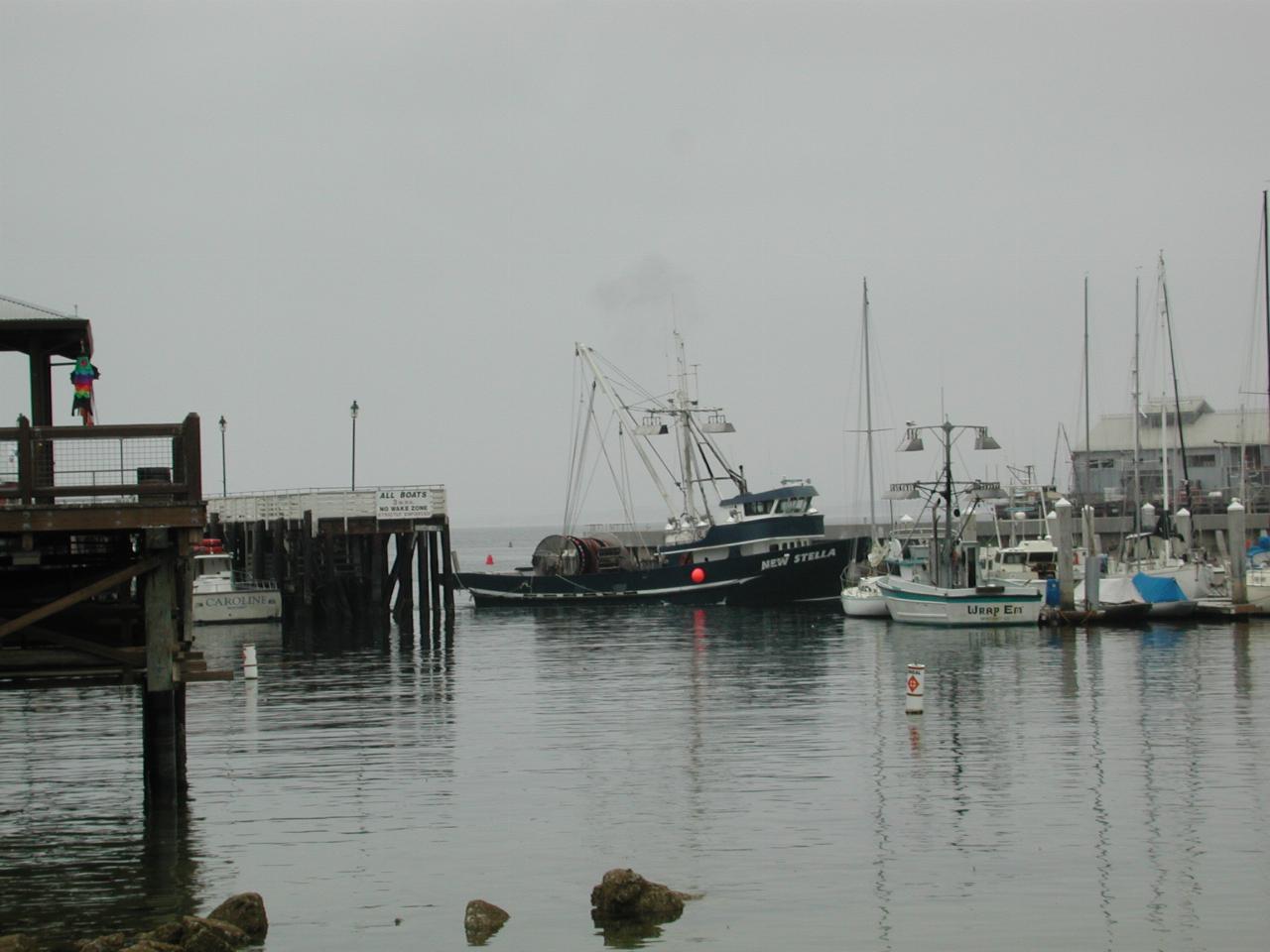 Fishing trawler returning to port