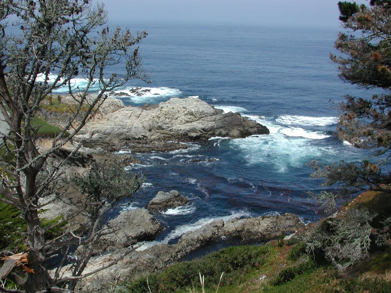 Rock formations off California coast south of Carmel