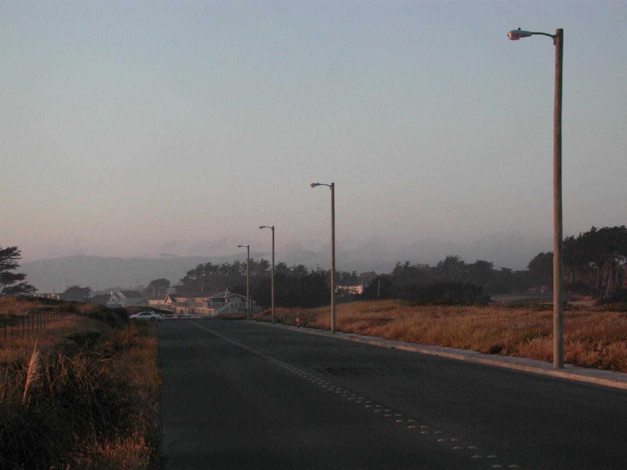 North from beach road in Fort Bragg, northern California