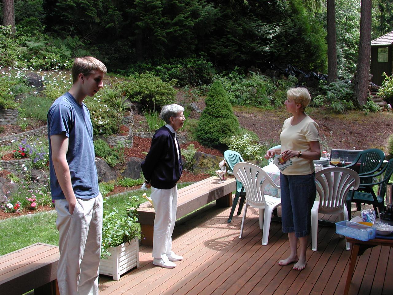 Matthew Bennett's birthday party: Matthew, Marie, Judy