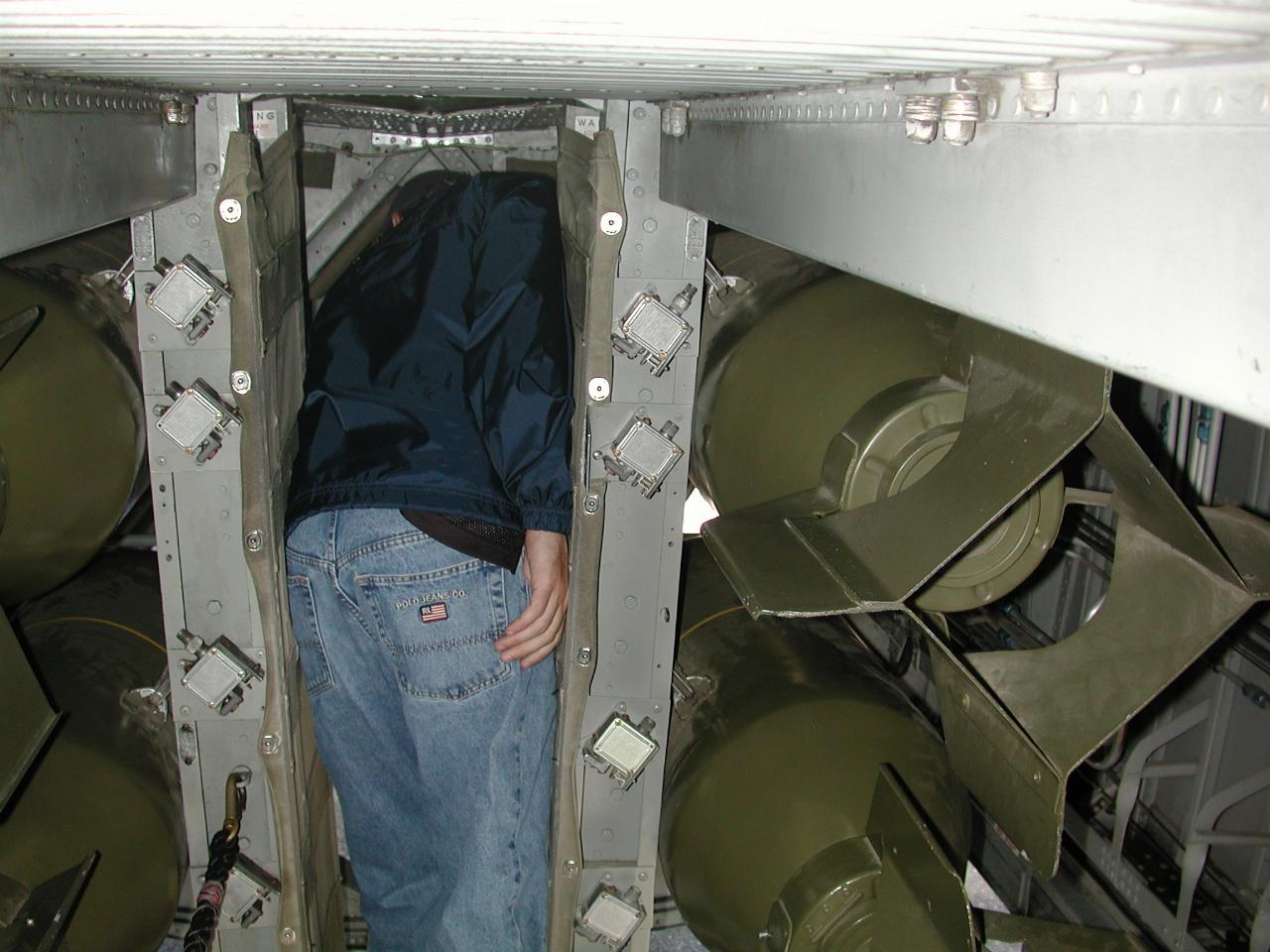 The bomb bay, complete with replica bombs