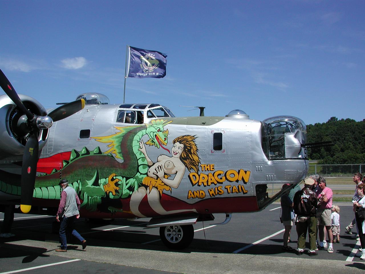 WW II replica art work on front of the plane.