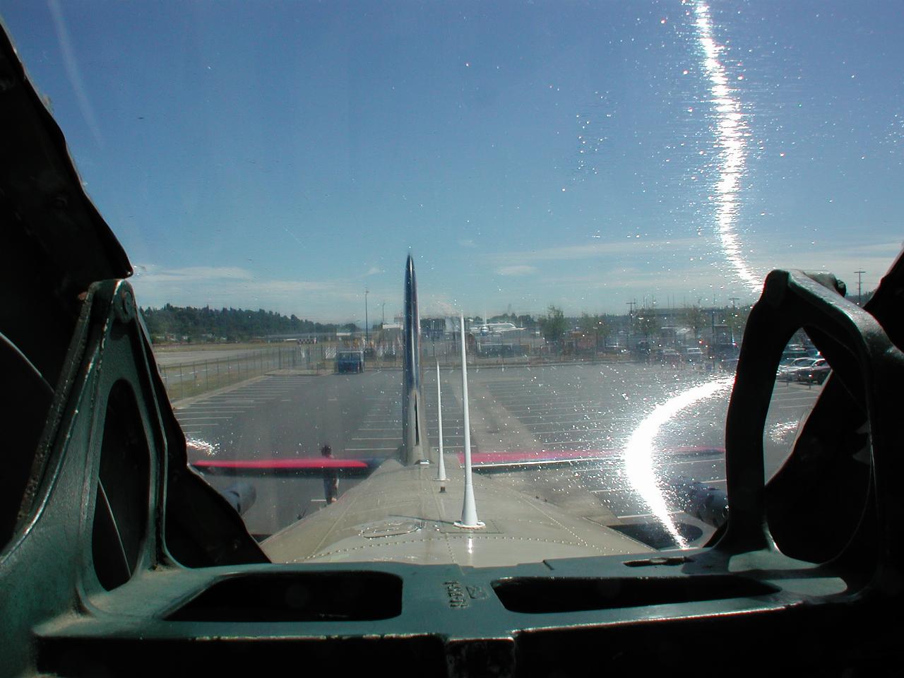 Top gunner's view looking back