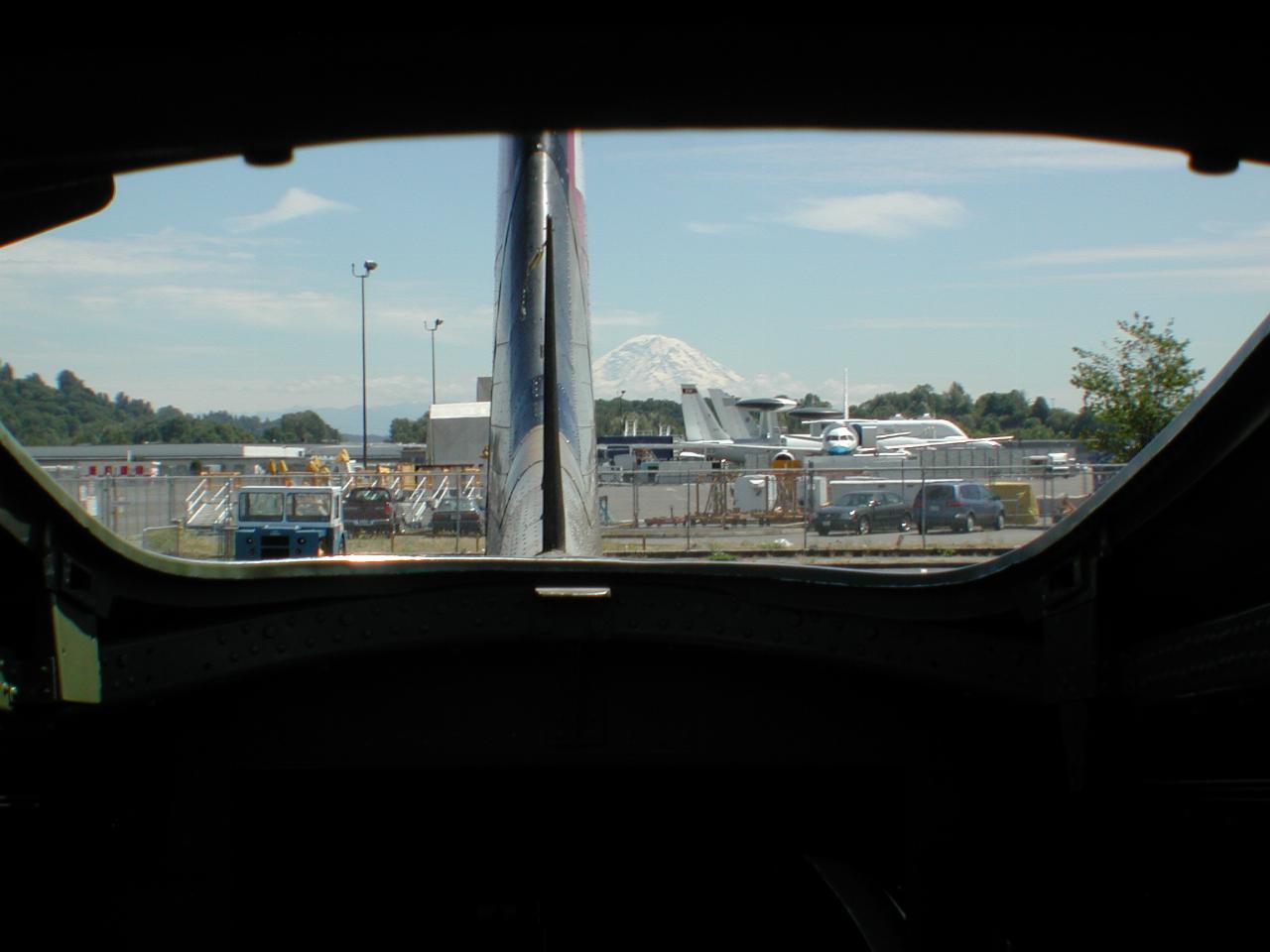 Mt. Rainier from back of B-17 (not sure what the hole is for)