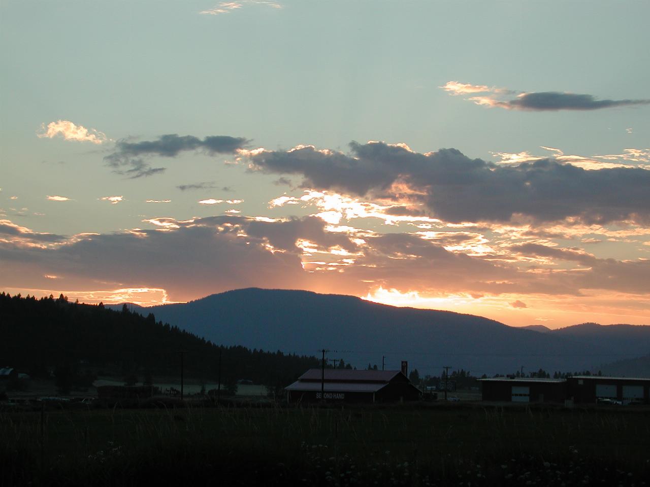 Sunset at Colville, north eastern Washington