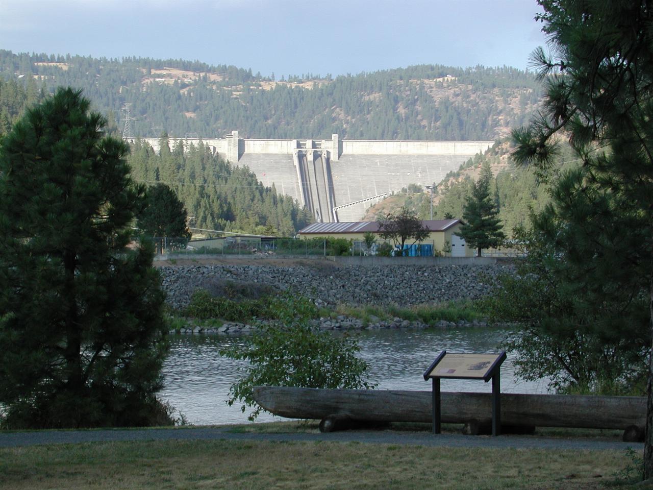 Dworshak Dam from Lewis and Clark's Canoe Camp site