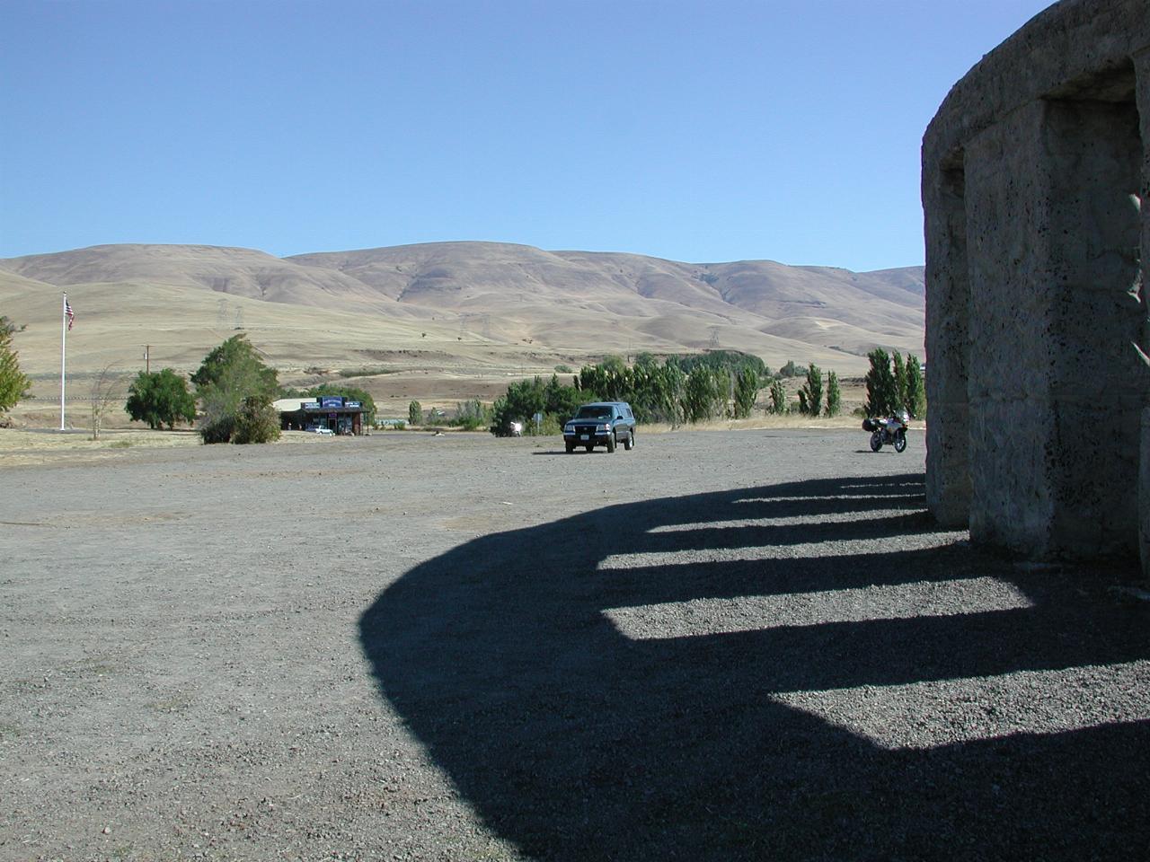 Part of Stonehenge Monument, the R1100S and dry country