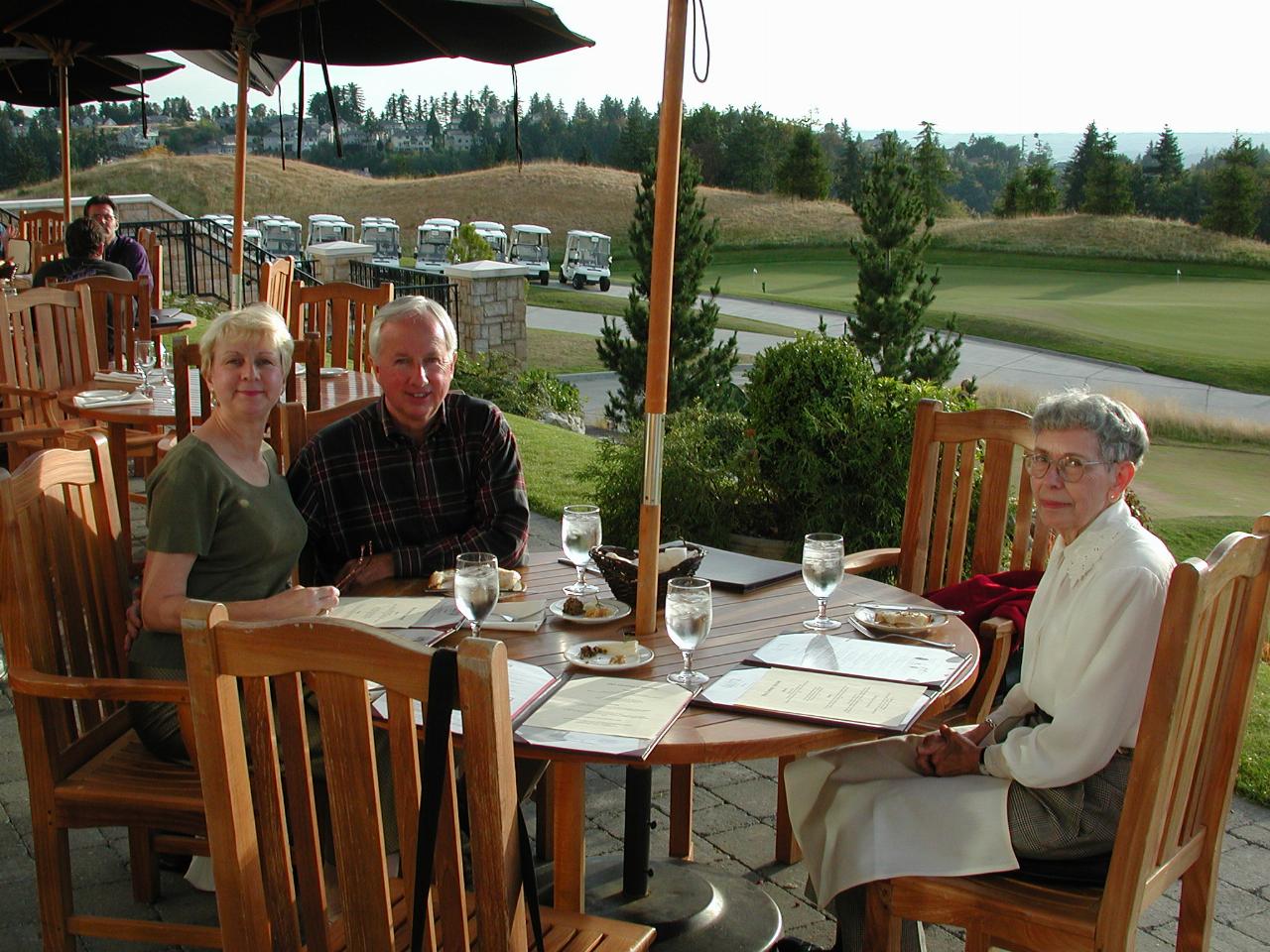 Judy and Bill and Marie at Newcastle Golf Club