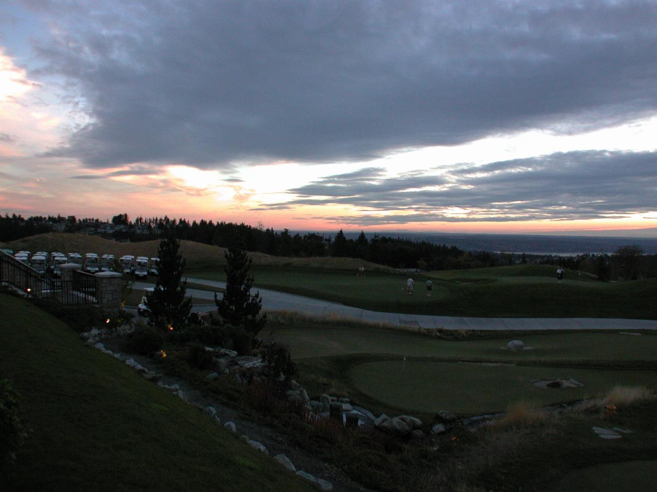 Sunset from terrace of Newcastle Golf Club