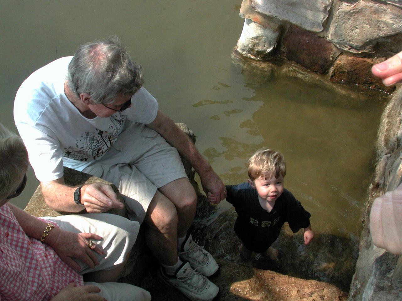 Jake in the river (Christmas tide) with Peter & Yvonne